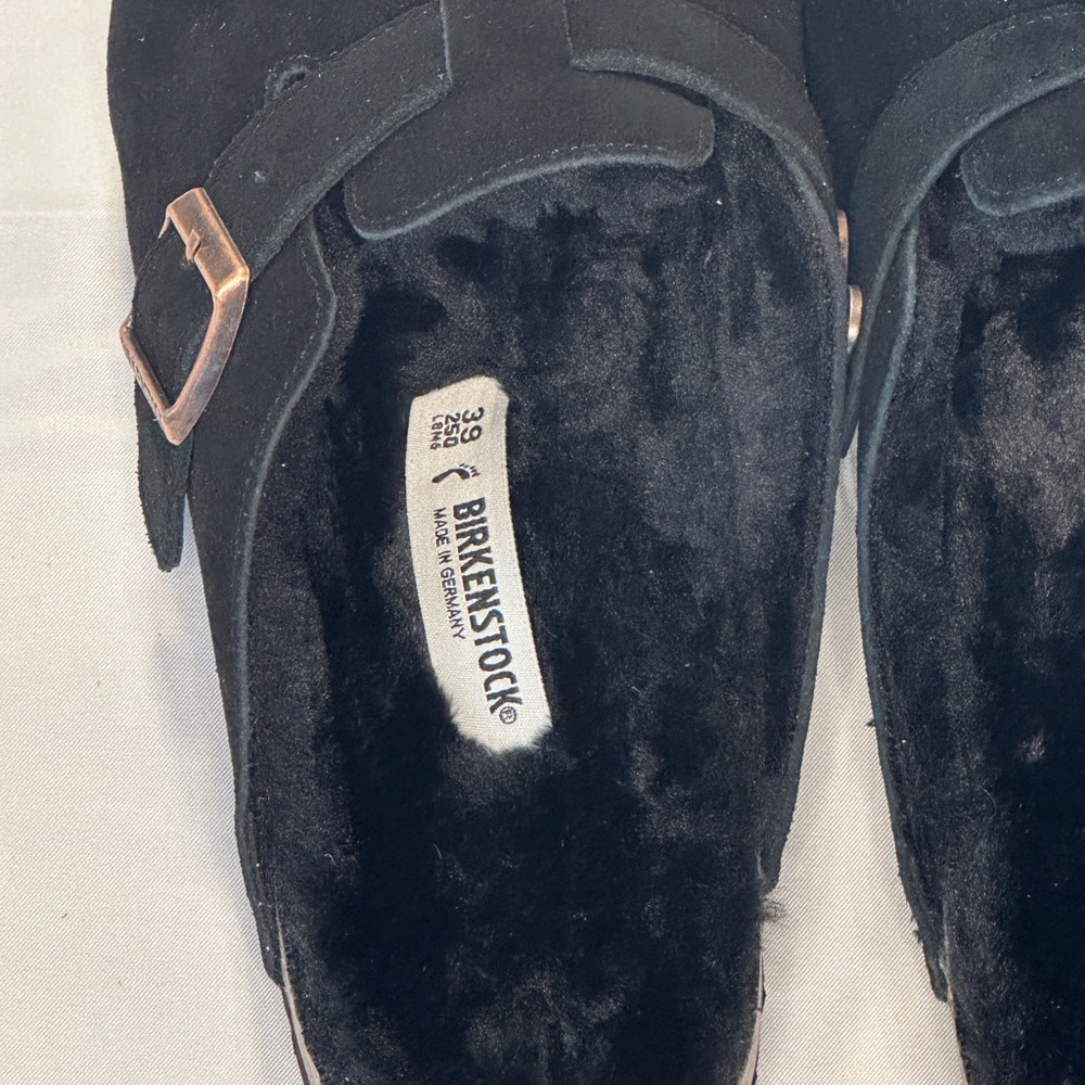 BIRKENSTOCK Boston Shearling Clogs Black size 7 7.5 8 8.5 9 9.5 38 39 40 Women’s - Picture 3 of 5